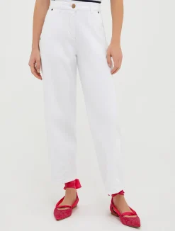 Tapered cotton-drill trousers