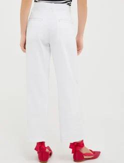 Tapered cotton-drill trousers