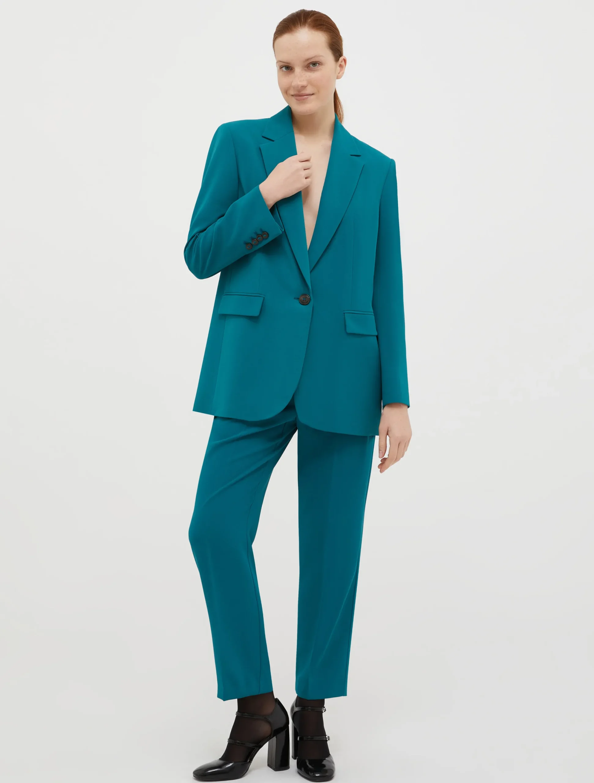 Tapered stretch-crepe trousers