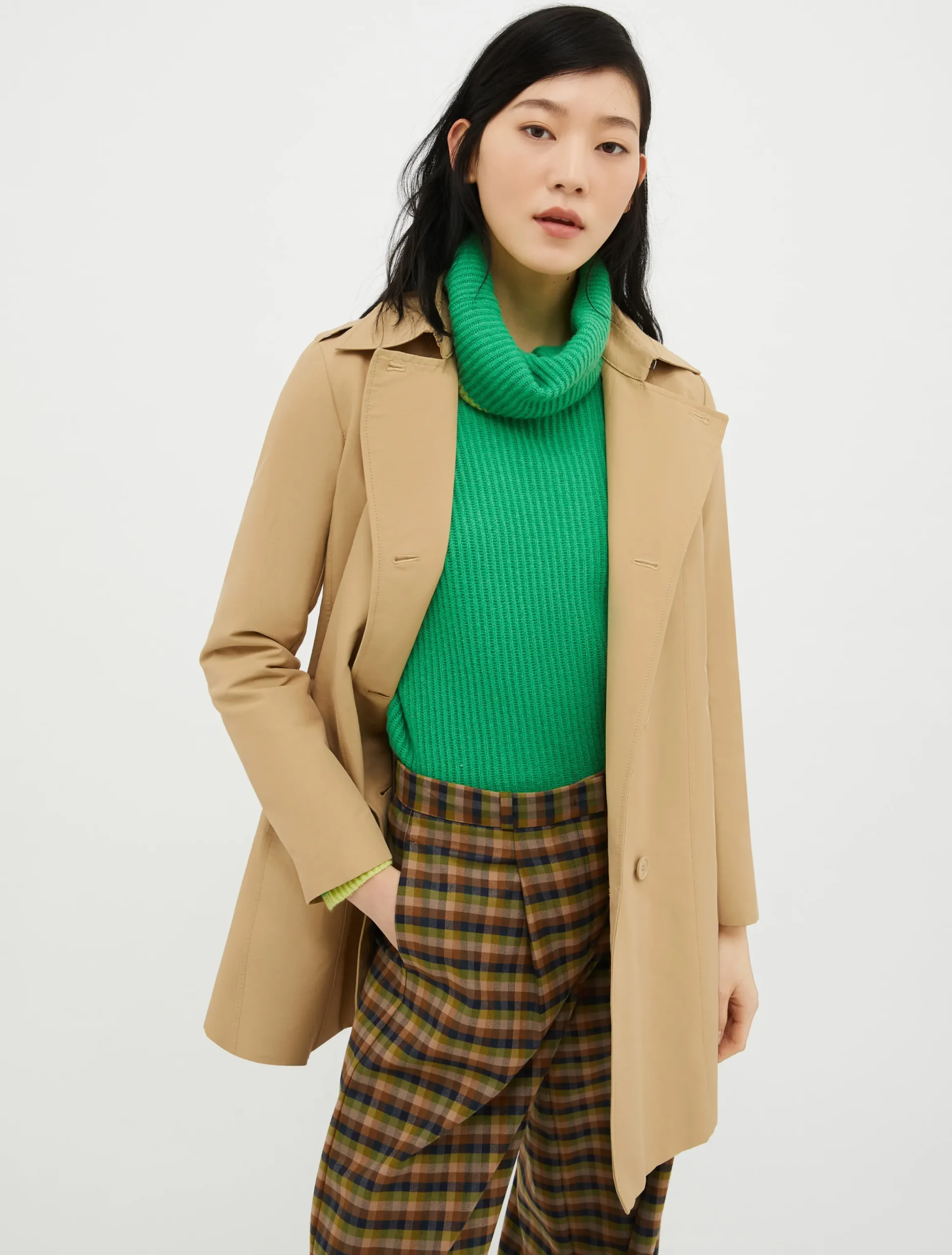 Technical-cotton trench coat