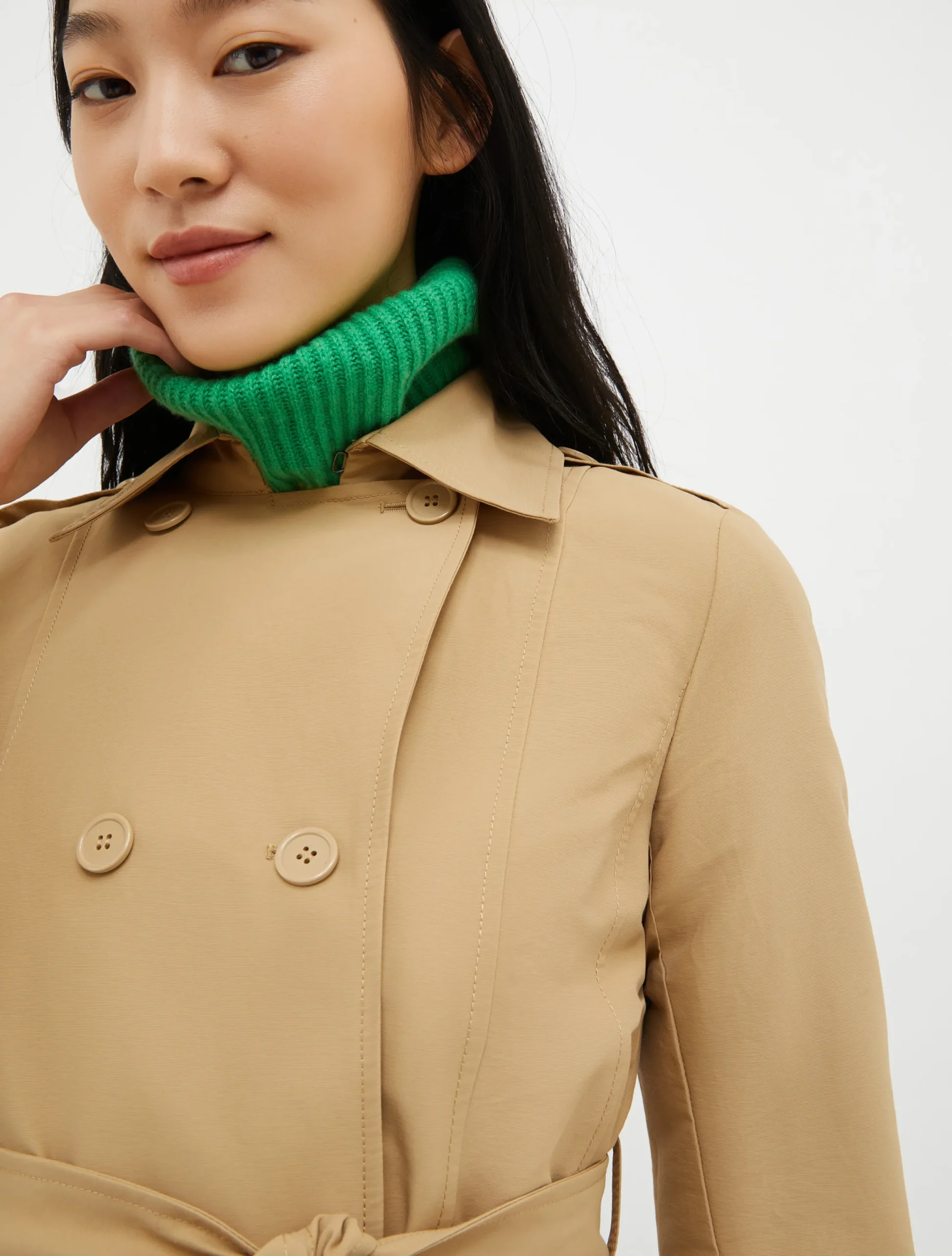 Technical-cotton trench coat