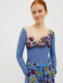 Tulle-jersey T-shirt