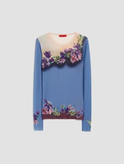 Tulle-jersey T-shirt