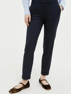 Turn-up slim-fit trousers