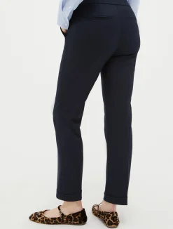 Turn-up slim-fit trousers