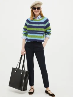 Turn-up slim-fit trousers