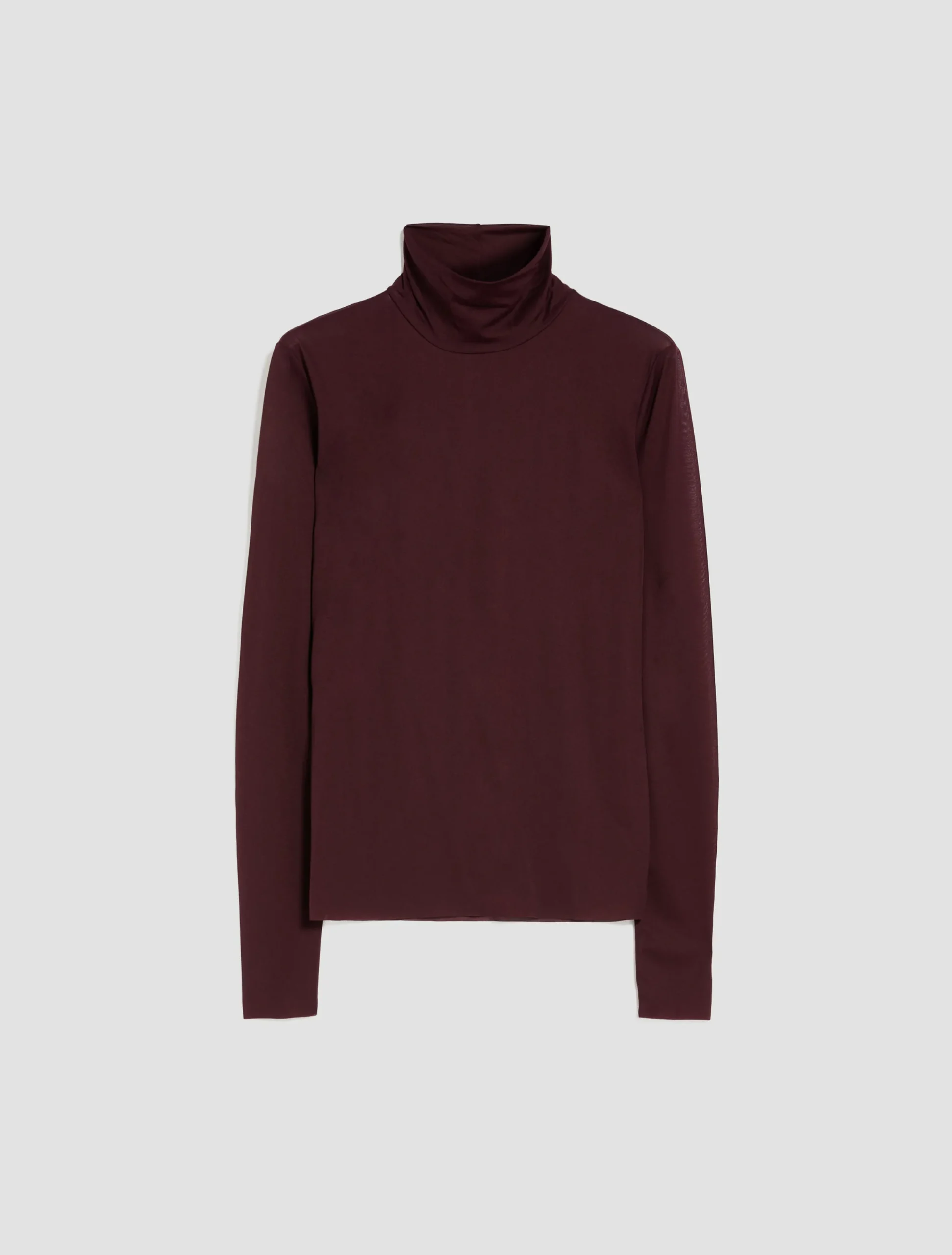 Turtleneck tulle-jersey top