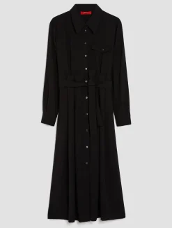 Twill midi shirt dress