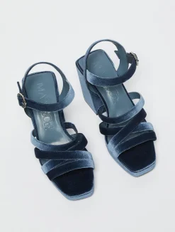 Velvet platform sandals