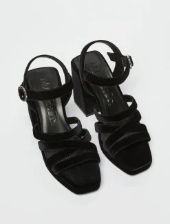 Velvet platform sandals