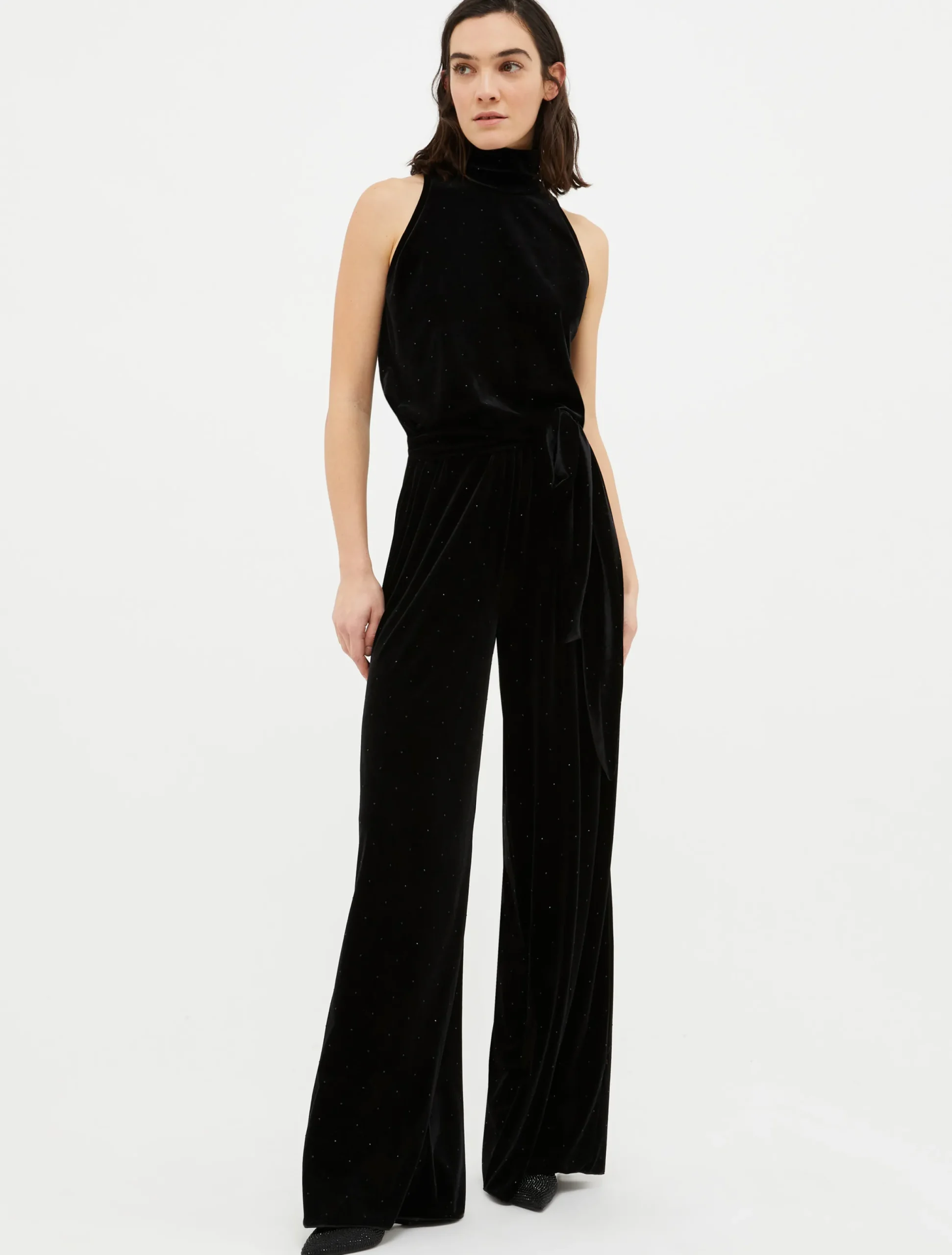 Velvet-jersey jumpsuit