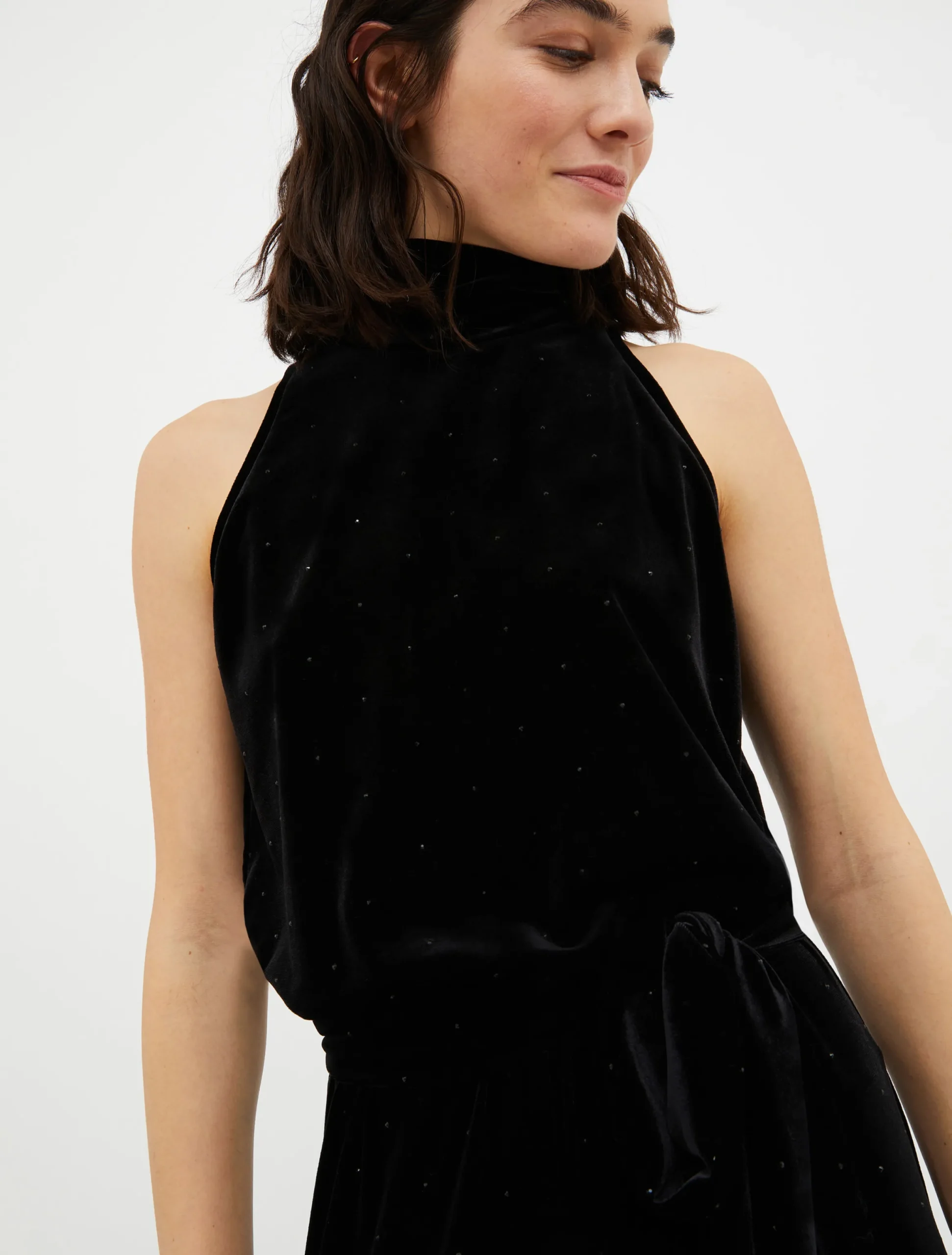 Velvet-jersey jumpsuit