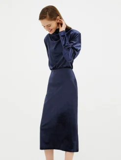 Velvet-jersey midi dress