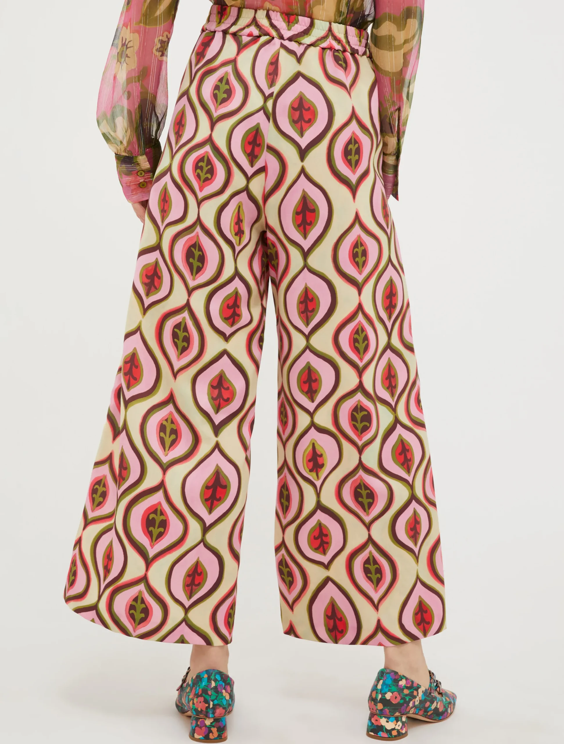 Wide satin culottes