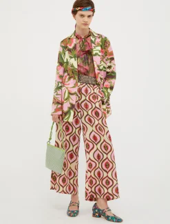 Wide satin culottes