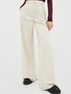 Wide-fit flannel trousers