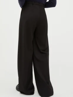 Wide-fit flannel trousers