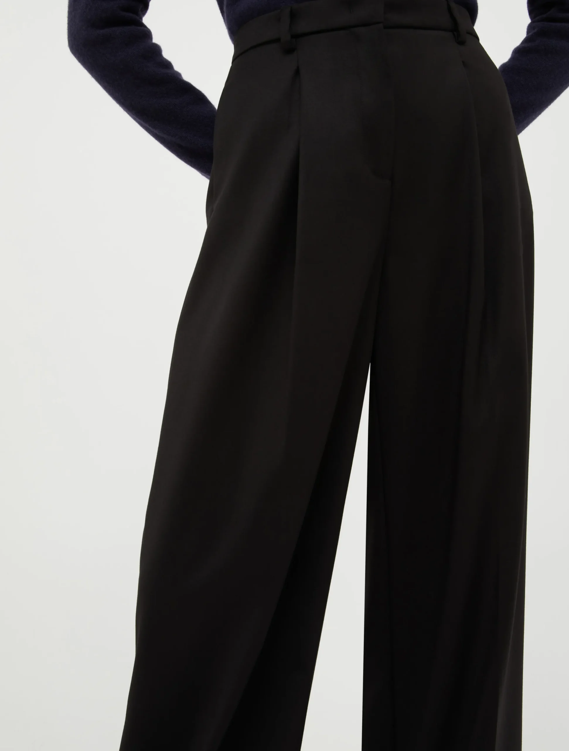 Wide-fit flannel trousers