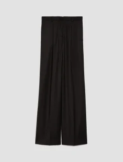 Wide-fit flannel trousers