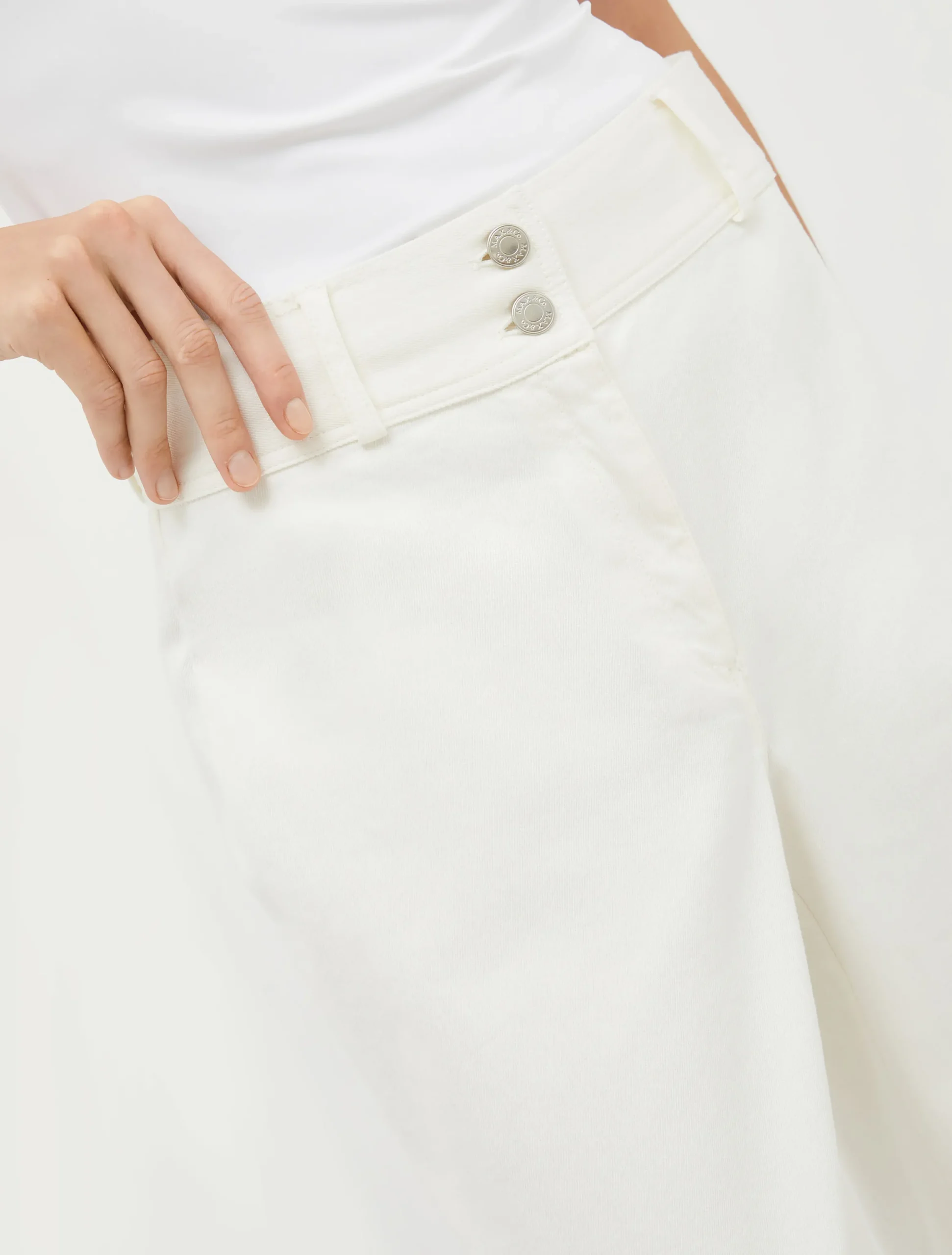 Wide-leg cotton-drill trousers