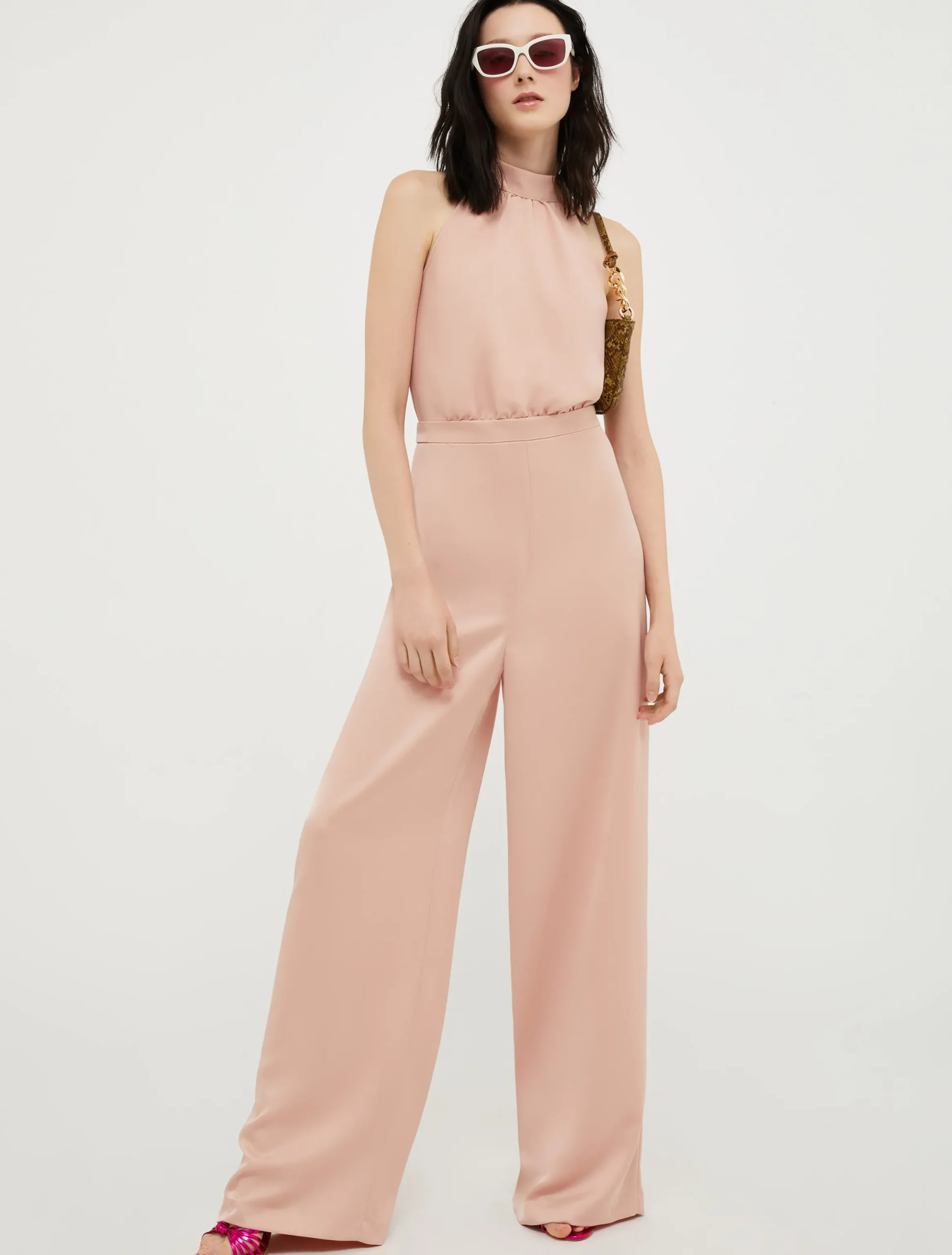 Wide-leg envers-satin jumpsuit