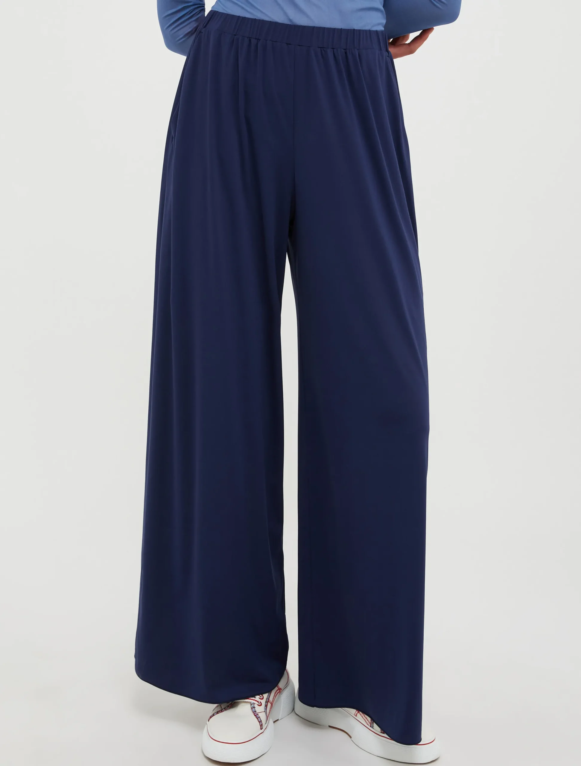 Wide-leg jersey trousers