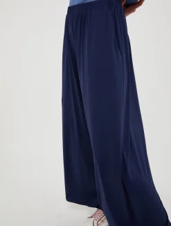 Wide-leg jersey trousers