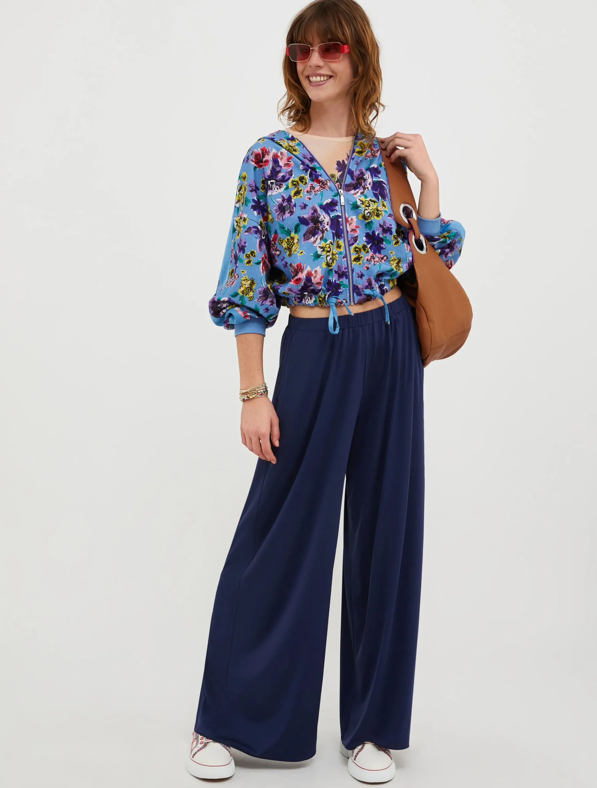 Wide-leg jersey trousers