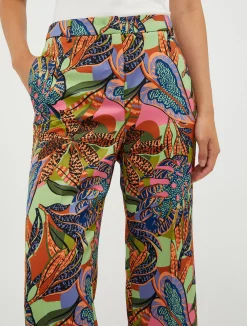 Wide-leg satin trousers