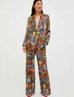 Wide-leg satin trousers