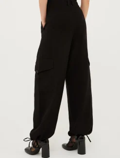 Wide-leg twill cargo trousers
