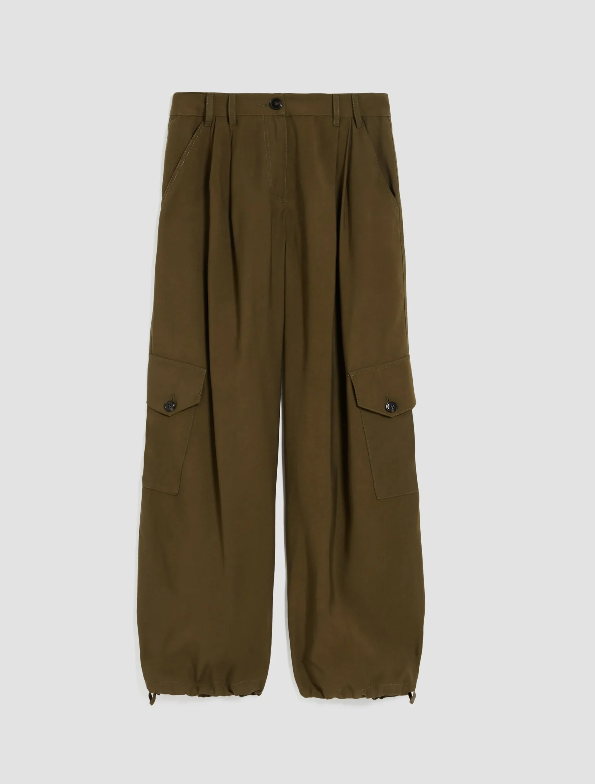 Wide-leg twill cargo trousers