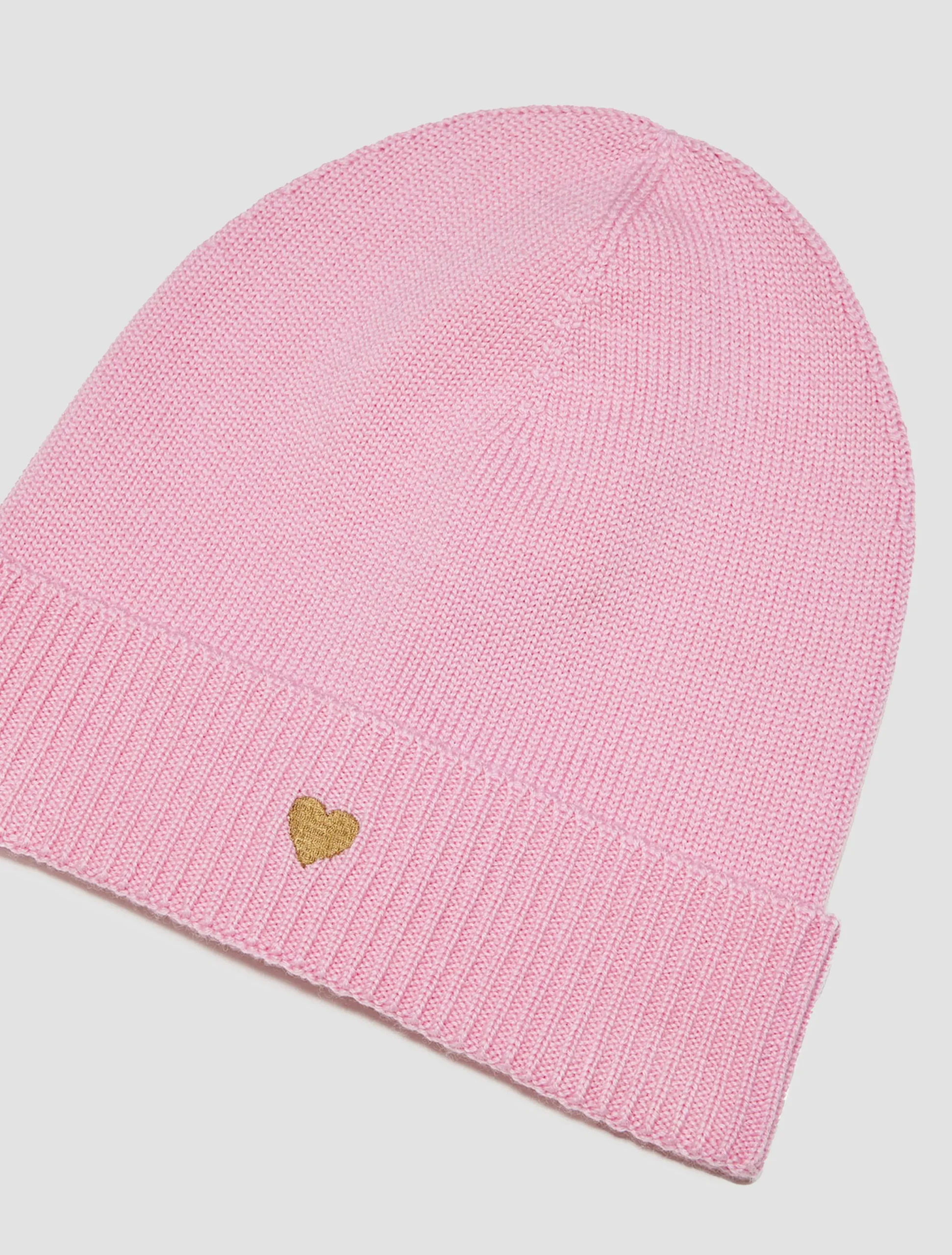 Wool beanie with heart KID