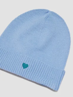 Wool beanie with heart KID