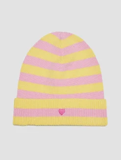 Wool beanie with heart KID