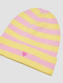 Wool beanie with heart KID