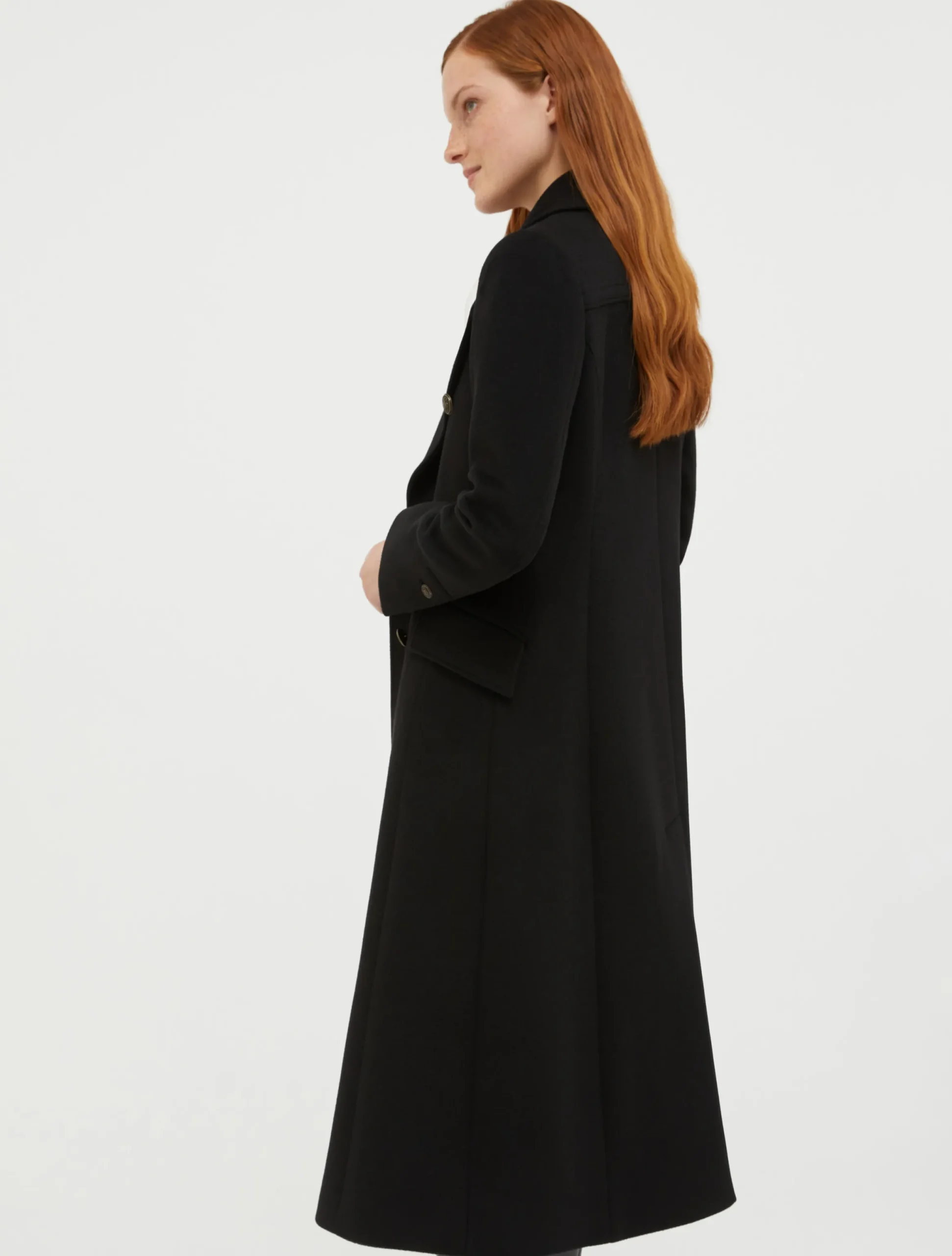 Wool-blend midi coat