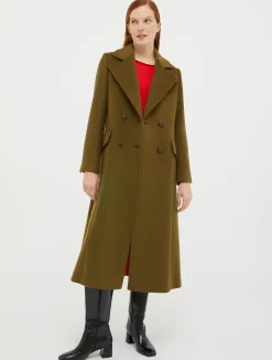 Wool-blend midi coat