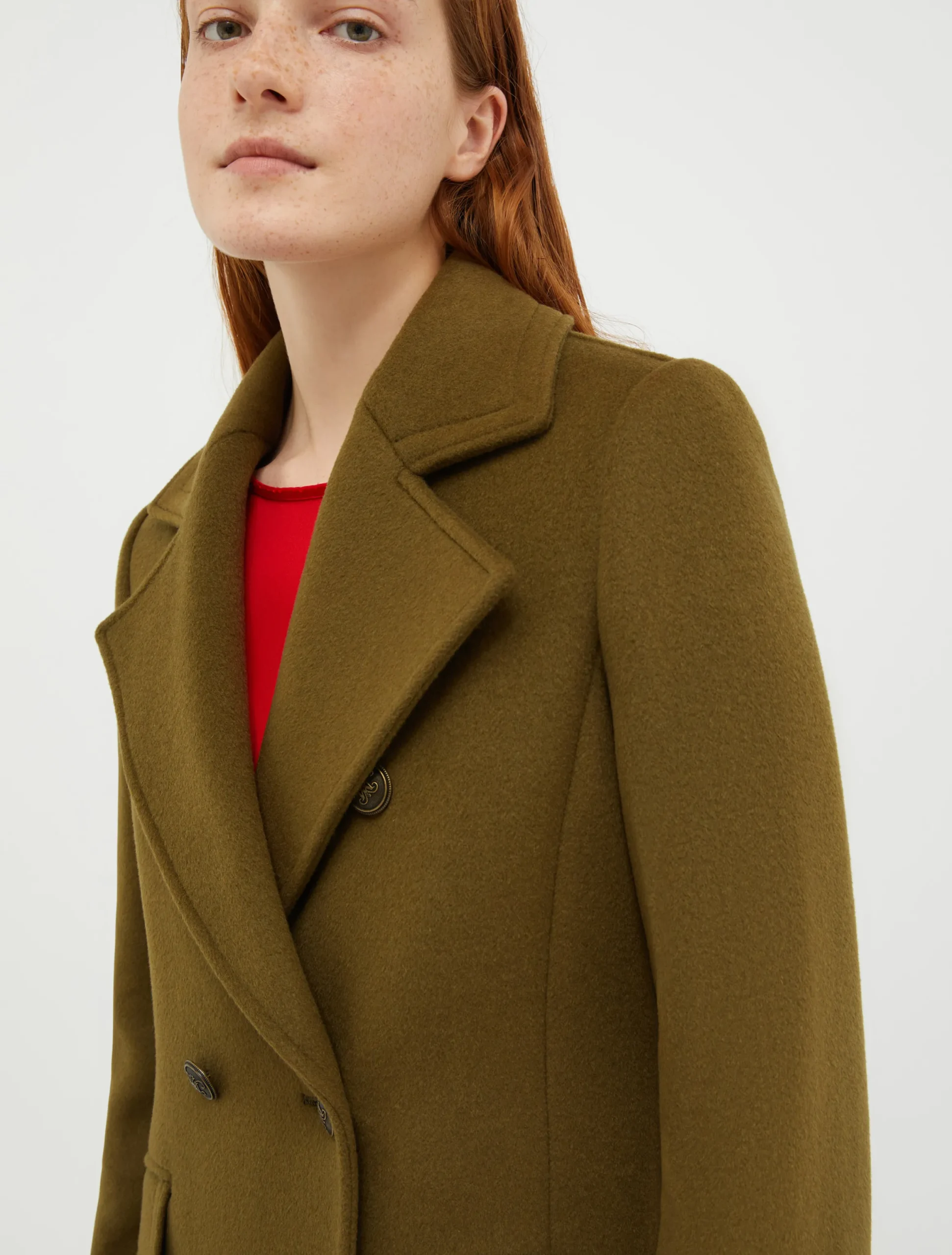 Wool-blend midi coat