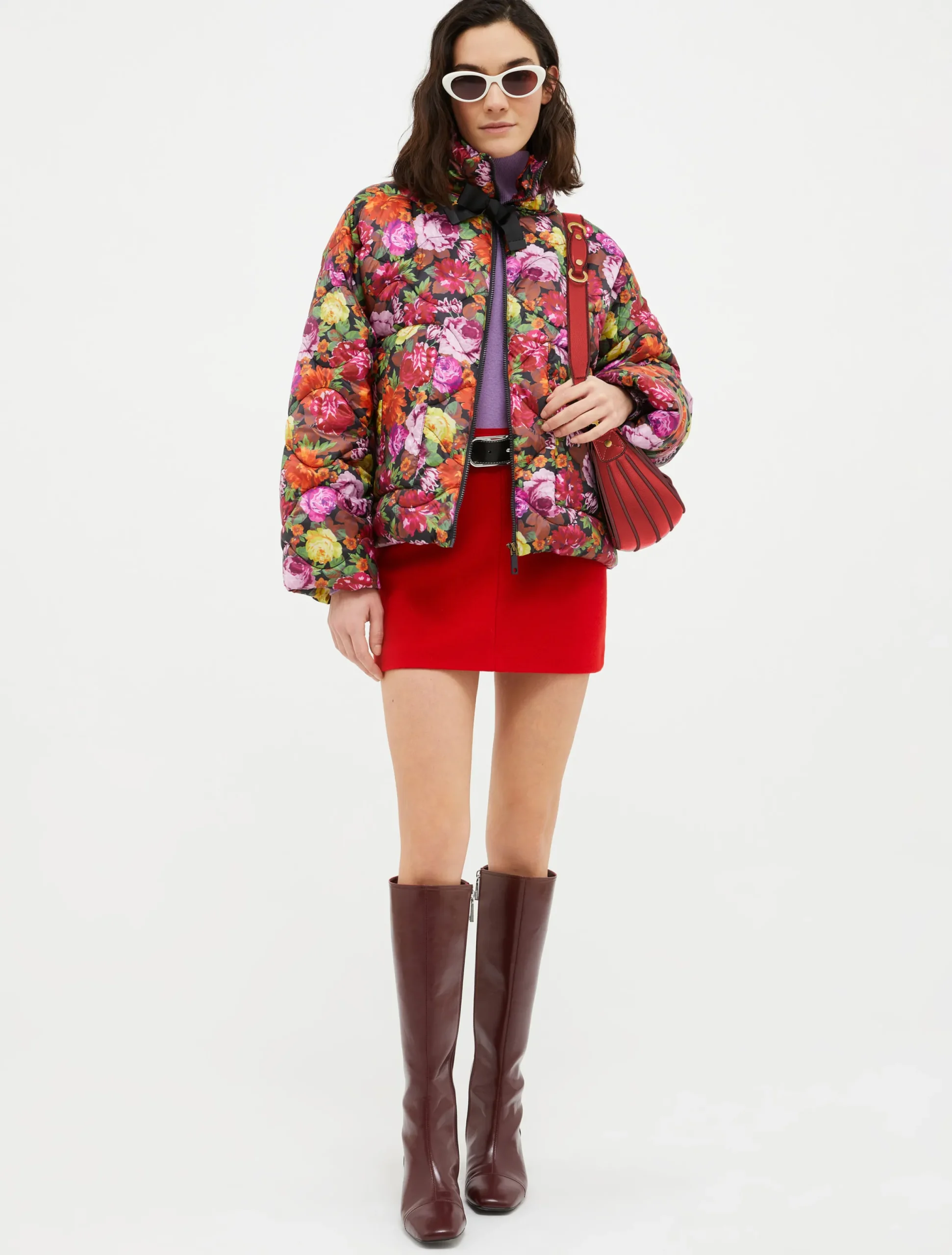 Wool-blend mini skirt