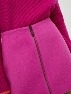 Wool-broadcloth mini skirt
