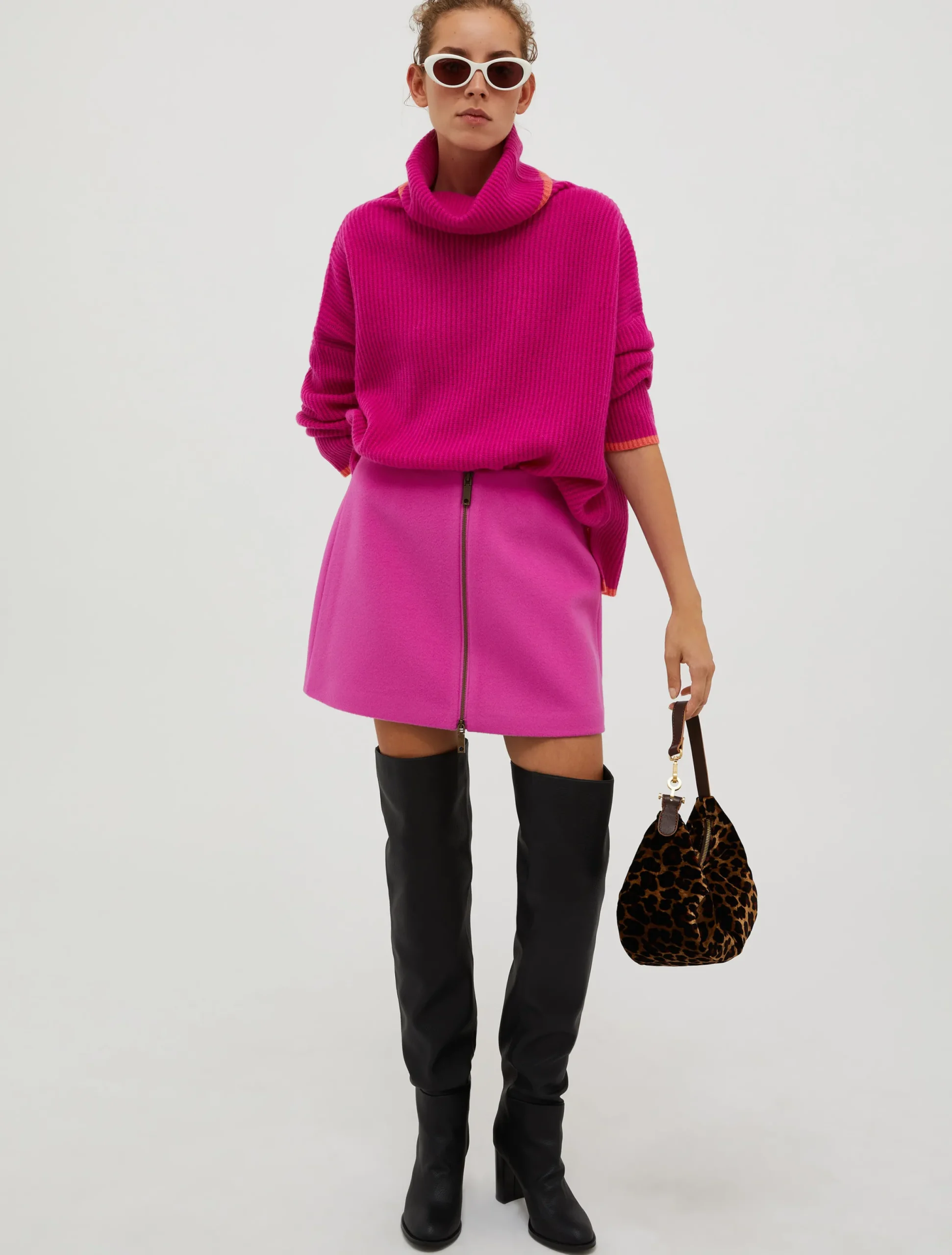 Wool-broadcloth mini skirt