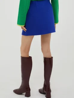 Wool-broadcloth mini skirt