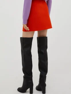 Wool-broadcloth mini skirt