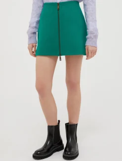 Wool-broadcloth mini skirt