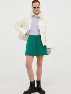 Wool-broadcloth mini skirt