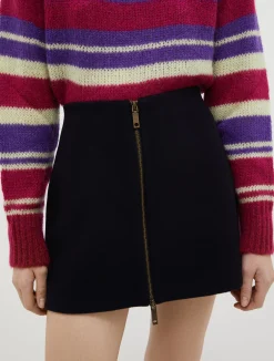 Wool-broadcloth mini skirt