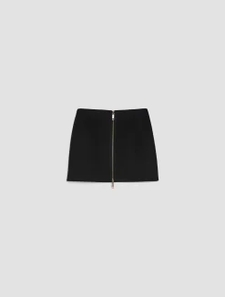 Wool-broadcloth mini skirt