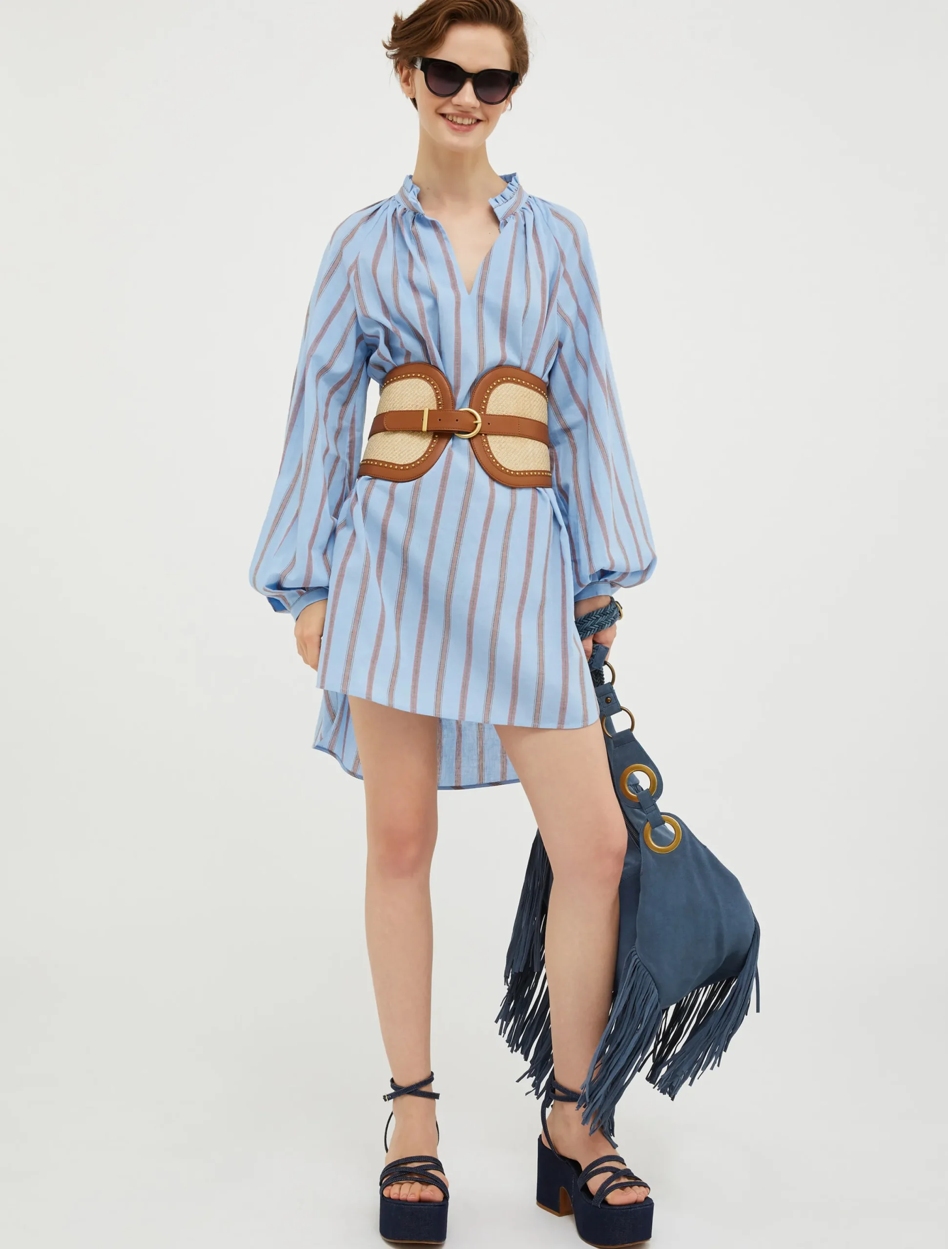Woven bustier belt