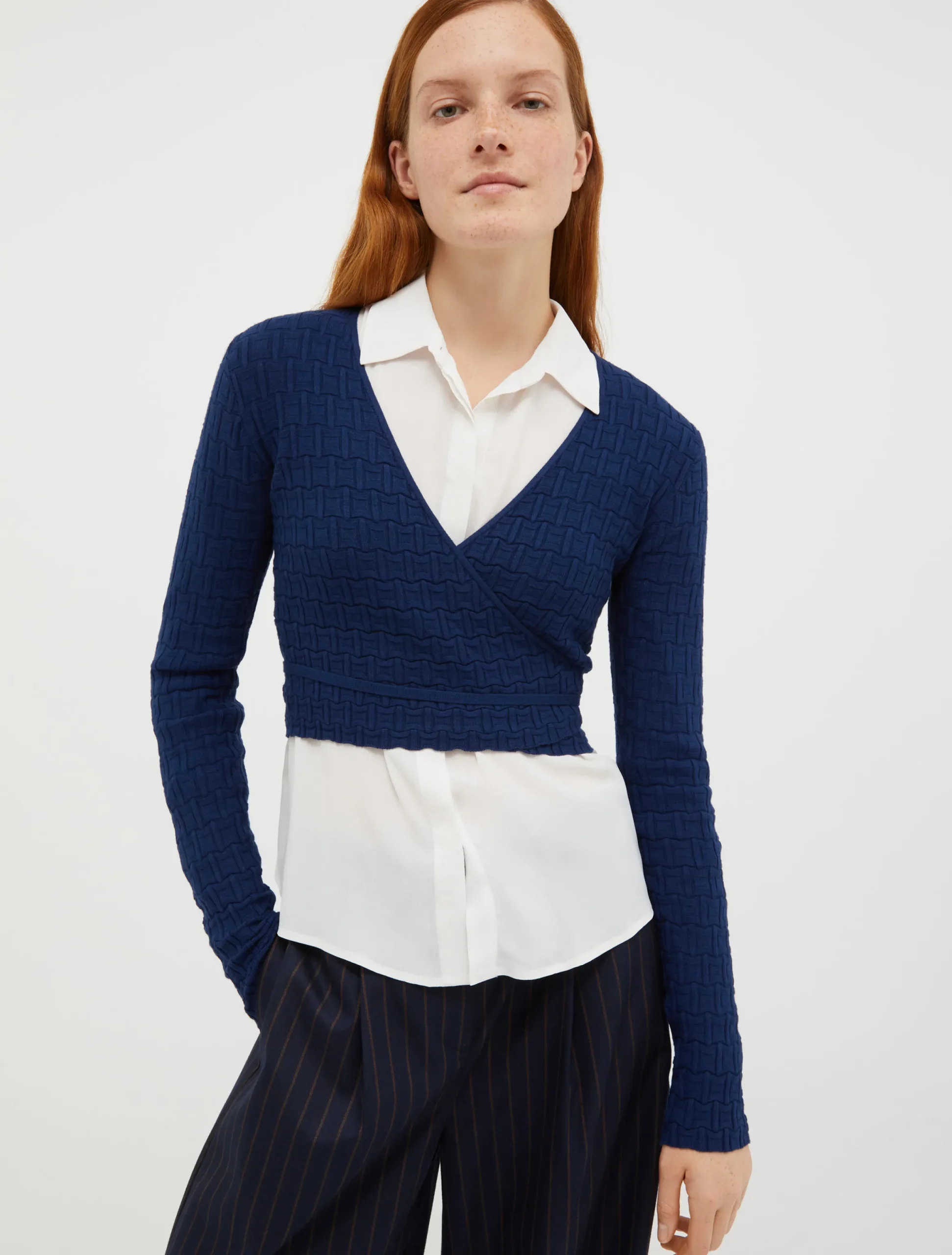 Wrap-over cache-coeur cardigan
